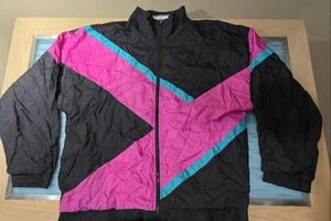 Vintage Longstreet Petite Large Windbreaker Track Running Jacket 90s Excellent - Picture 1 of 4