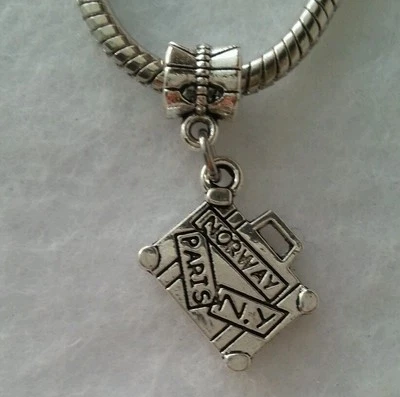 Suitcase Baggage Case Travel Vacation Dangle Bead For European Charm Bracelet - Image 1 of 4