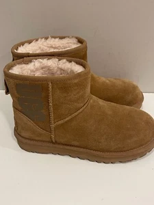 Women's UGG Classic Mini Rubber Logo Chestnut 1108231 SZ 5 - Picture 1 of 5