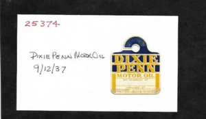 Promemoria cambio olio motore Pixie Penn 1937...Archivio Angell MFG - Foto 1 di 2