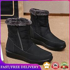 Women Ankle Platform Boots Faux Fur Non Slip Winter Outdoor Shoes (Black 36) AU