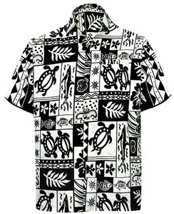 LA LEELA Men's Hawaiian Short Sleeve Button Down Shirts XL Aloha Turtle, Black - Picture 1 of 3