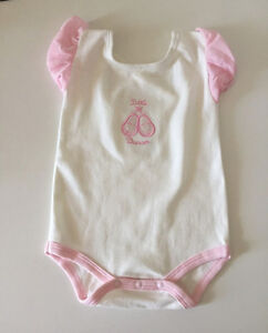 NEW 'Little Dancer' Baby Girl Cotton Ballerina Bodysuit Size 0-3-6-9 months