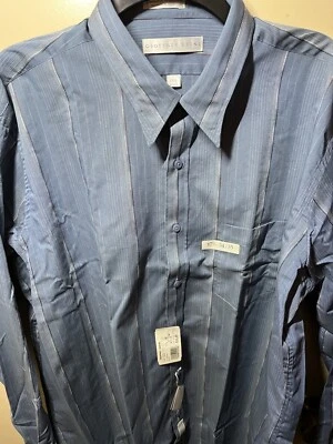 Geoffrey Bean Blue Striped Button Up Dress Shirt 17.5 34/35 great gift - Image 1 of 4