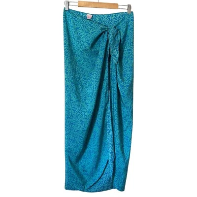 Y2K Victoria's Secret Silk Printed Beach Sarong Coverup Womens Sz M Wrap Skirt - Image 1 of 4