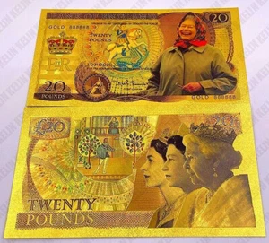 ★ GRANDE BRETAGNE / UK : BILLET POLYMER " OR " 20 LIVRES / POUNDS REINE ★ A - Picture 1 of 1