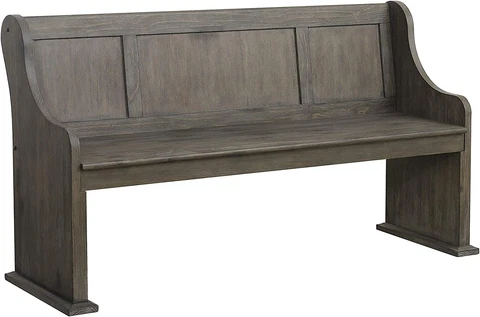 Toulon 62" Church Pews Dining Bench, Glaze Oak Cover