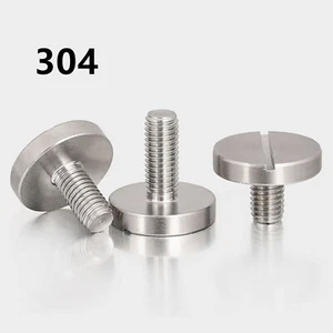 304 Stainless Steel Slotted Round Large Flat Head Screws M2 M2.5 M3 M4 M5 M6 - Picture 1 of 12