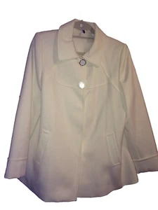 TAHARI WINTER WHITE BUTTON DOWN DRESS JACKET SIZE LARGE NEW - Picture 1 of 3