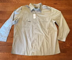 Neu Harbor Bay graues Hemd Knopfleiste Langarm gerader Saum Herren Gr. 1XL XL - Bild 1 von 9