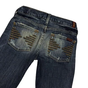 7 For All Mankind 7FAM Womens 24 x 30 Colette Distressed Bootcut Jeans - Picture 1 of 5