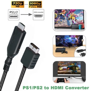 For Sony PS1/PS2 to HDMI Converter Game Console Audio Video 1080p Cable Adapter - Picture 1 of 12