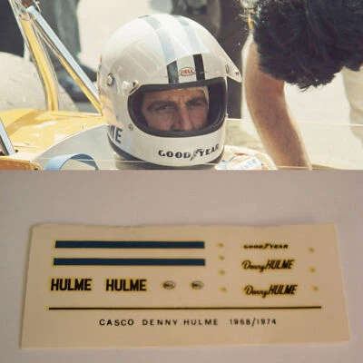 Decals 1.12 1/12 casco denny hulme f1 driver car auto FDS Automodelli  - Immagine 1 di 2