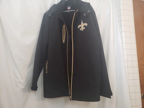 NEW ORLEANS SAINTS NFL LOGO ATHLETIC JACKET  WITH HOOD SIZE XL-FREE SHIPPING! Cover