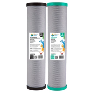Whole House Water Filter Cartridges Dual Carbon 20" x 4.5" BIG BLUE 4-19LPD 4-19 - Picture 1 of 1