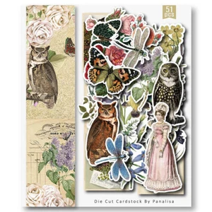 Libro de recortes de flores de búho mariposa de colección adornos hacer diario chatarra hágalo usted mismo - Imagen 1 de 3