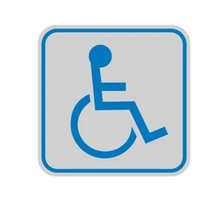KLEBESCHILD - BEHINDERTEN-TOILETTEN-PIKTOGRAMM - 82X82 MM - SIGNALISIERTE SCHILDER - Bild 1 von 1