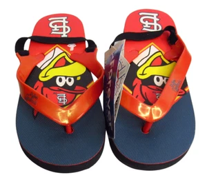 Forever Collectibles St. Louis Cardinals Mascot Youth MLB Flip Flops XL - 7.5" - Picture 1 of 8