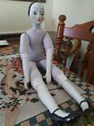 Vtg Boudoir Flapper Doll By A Capsco Japan Ceramic & Soft Body 20" No Clothes