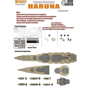 Hunter W35017 1/350 Wood Deck IJN BATTLESHIP HARUNA FOR FUJIMI 60001 - Picture 1 of 3