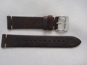 cinturino orologio cinturino 20mm vera pelle usa gancio + marrone albert - Foto 1 di 3