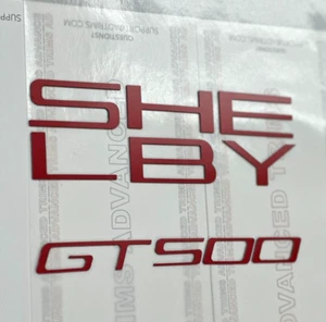 SHELBY + GT500 SPOILER SPLITTER BUMPER RED PLASTIC LETTERS INSERTS 2020 - 2025 - Picture 1 of 1