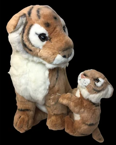RAR Fiesta Mutter Tiger & Baby Junges Plüsch Katzen orange braun Stofftiere 15,5 - Bild 1 von 11