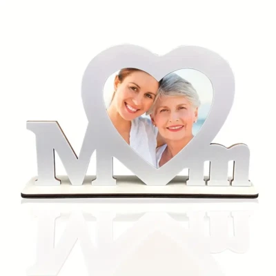 Marco de fotos del día de la madre regalo mamá cumpleaños mesa decoración del hogar madera blanca Foto 1 de 4