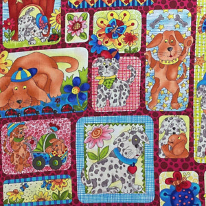 Hancock Fabrics Dogs at Play Child Nursery Fabric for Quilt Craft Sew - YARD