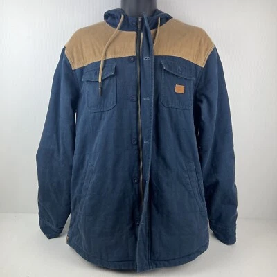 Rip Curl Flannel Lined Full Zip Jacket Mens L Navy Blue/Tan 59/81 - Image 1 of 4