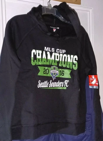 Seattle Sounders FC Hooded Sweatshirt Soccer 2016 MLS Cup Champions Ladies Small Cover