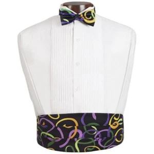 Fat Tuesday Cummerbund and Bow Tie Set - Picture 1 of 1