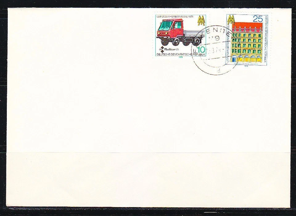 Germany DDR 1978 FDC cover Mi 2353-2354 Sc 1941-1942 Leipzig Fair & Truck - Image 1 of 1