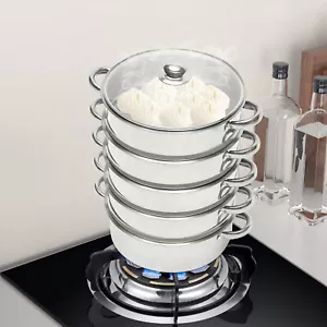 26cm Dampfkocher 5-Lagiger Mantowarka Gardampftopf Edelstahl Mantykocher - Bild 1 von 12