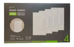 4 PACK Gosund Smart Light Switch ON-OFF In-Wall Single-Pole 15A White WiFi Smart