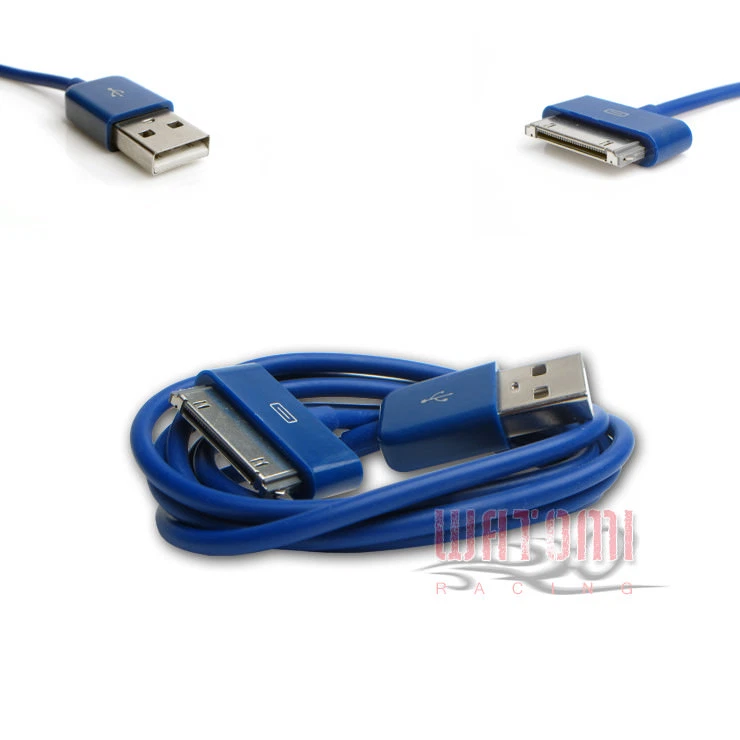 100X 10FT 30-PIN USB DATA POWER CHARGER BLUE CABLE IPHONE 4S 4 IPOD NANO IPAD - Image 1 of 1