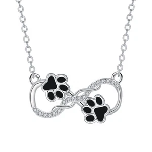 European Women Infinite Claw Pendant Necklace Chain AAA CZ Jewelry Silver Plated - Picture 1 of 5