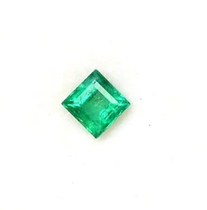 Certified Natural Emerald Square Cut 4x4 mm 0.34 CTS Untreated Loose Gemstone - Picture 1 of 7