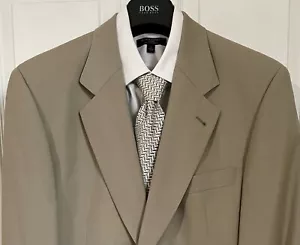 Vintage 90s HUGO BOSS Suit Apallon Akropolis 100% Virgin Wool Size 42R ALTERED - Picture 1 of 24