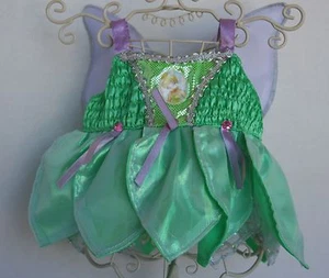 BUILD A BEAR Tinker Bell Outfit mit BAB Aufhänger und Flügeln Silberrand Disney - Bild 1 von 2