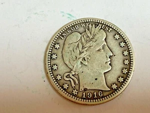 US MÜNZE BARBER QUARTER DOLLAR 1916 D - Bild 1 von 2