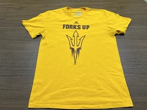 Arizona State Sun Devils “Forks Up” Yellow T-Shirt - Adidas - Medium - Picture 1 of 5