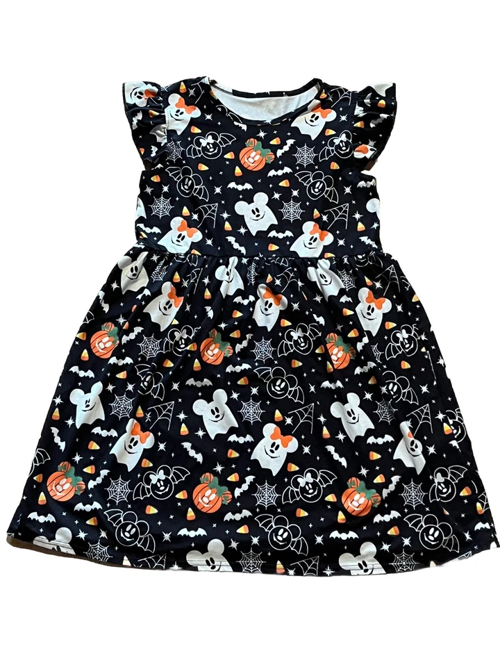 Vestido de Halloween Mickey Mouse Minnie Niñas Fantasma Calabaza Murciélago Negro Grande 10-12 Foto 1 de 4