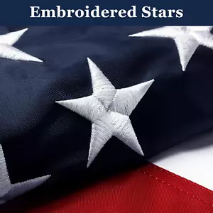 American US USA Flag 3x5FT Embroidered Polyester Brass Grommets - Picture 1 of 12