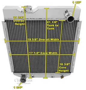 1965 1966 Ford Mustang Champion 4 Row Core Alum Radiator - Bild 1 von 7