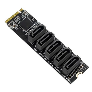 M.2 NGFF PCIE B-Key SATA zu SATA 3.0 5 Port Erweiterungskarte 6 Gbps Adapte7675 - Bild 1 von 8