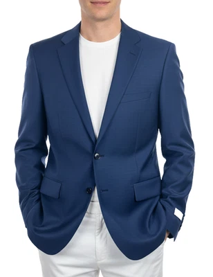Traje Chaqueta CALVIN KLEIN Para Hombre Talla 44S Azul Piel de Tiburón Calce Ajustado 100% Lana Elastizada Foto 1 de 4