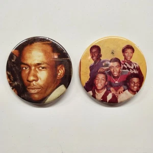 RARE PAIR! TWO PACK BOBBYBROWN NEW EDITION PINBACK BUTTONS Detroit Retro 313 - Picture 1 of 5