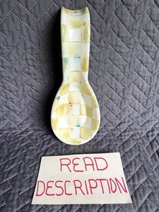 Mackenzie-Childs Parchment Check Enamel Spoon Rest ✳️ READ DESCRIPTION - Picture 1 of 19