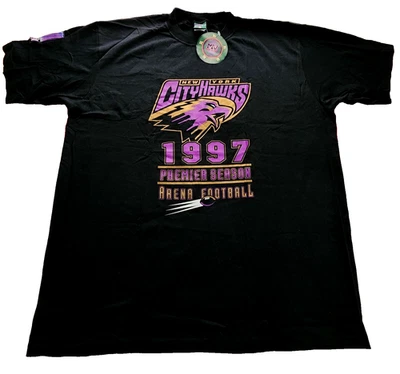NEW YORK CITY HAWKS T Shirt 1997 ARENA FOOTBALL Premier season Size XL NWT - Image 1 of 4